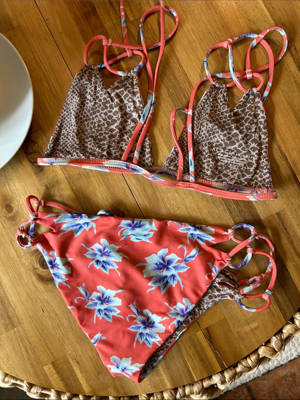 ACACIA swim - vintage Floral Coral Two-Piece Swim Set - Picture 4 of 5